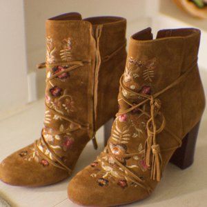 Sam Edelman Floral Embroidered Booties